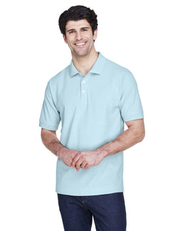 Devon & Jones Fine Pima Pique Polo Shirt D100 | Crystal Blue - Front