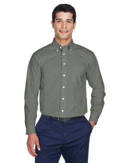 Devon & Jones Crown Woven Collection Solid Broadcloth Shirt D620 | Dill - Front