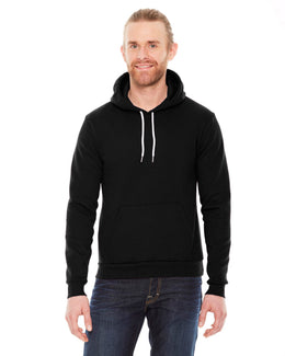 American Apparel Unisex Flex Fleece Drop Shoulder Pullover Hoodie F498W | Black - Front