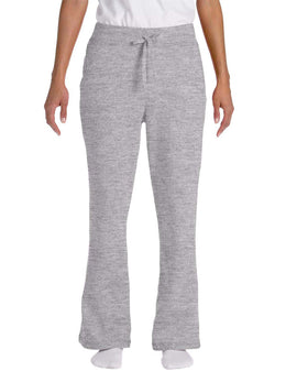 Gildan Ladies Heavy Blend 50/50 Open-Bottom Sweatpants G184FL | Azalea - Front