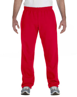 Gildan Heavy Blend 50/50 Open-Bottom Sweatpants G184 | Red - Front