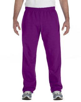 Gildan Heavy Blend 50/50 Open-Bottom Sweatpants G184 | Purple - Front