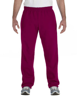 Gildan Heavy Blend 50/50 Open-Bottom Sweatpants G184 | Maroon - Front