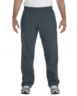 Gildan Heavy Blend 50/50 Open-Bottom Sweatpants G184 | Dark Heather - Front