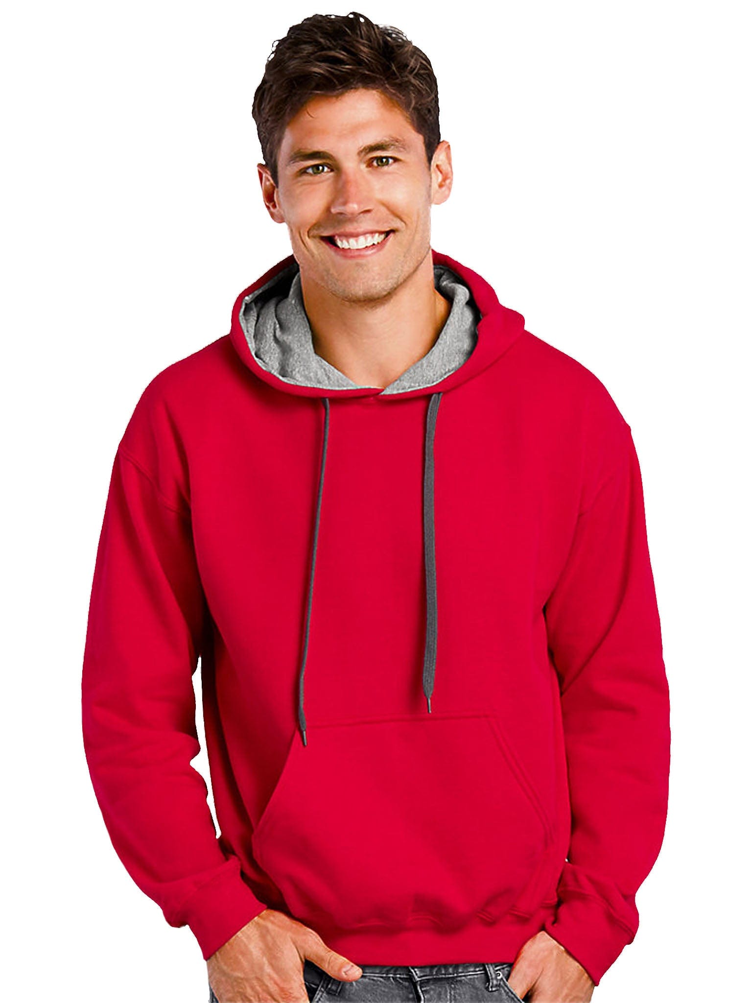 Cotton hooded sweatshirt with contrast logo
