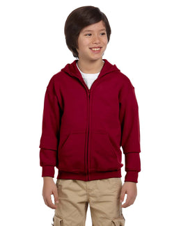 Gildan Youth Heavy Blend 50/50 Full-Zip Hooded Sweatshirt G186B | Cardinal Red - Front