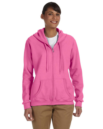 Gildan Ladies Heavy Blend 50/50 Full-Zip Hooded Sweatshirt G186FL | Azalea - Front