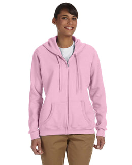 Gildan Ladies Heavy Blend 50/50 Full-Zip Hooded Sweatshirt G186FL | Light Pink - Front