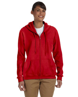 Gildan Ladies Heavy Blend 50/50 Full-Zip Hooded Sweatshirt G186FL | Red - Front