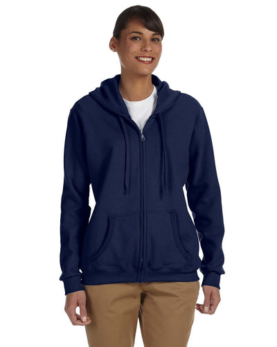 Gildan Ladies Heavy Blend 50/50 Full-Zip Hooded Sweatshirt G186FL | Navy - Front