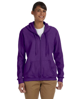 Gildan Ladies Heavy Blend 50/50 Full-Zip Hooded Sweatshirt G186FL | Purple - Front