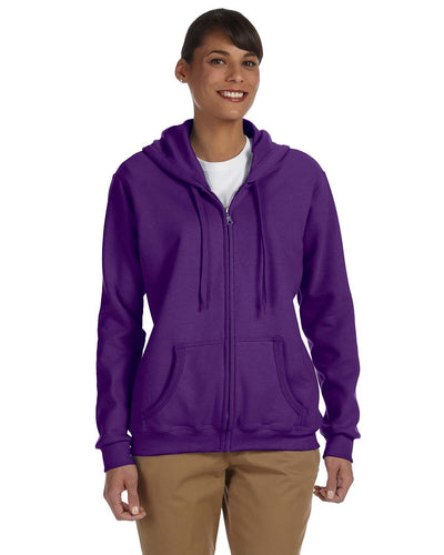 Gildan Ladies Heavy Blend 50/50 Full-Zip Hooded Sweatshirt G186FL | Purple - Front
