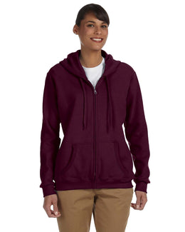 Gildan Ladies Heavy Blend 50/50 Full-Zip Hooded Sweatshirt G186FL | Maroon - Front