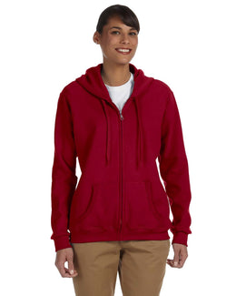 Gildan Ladies Heavy Blend 50/50 Full-Zip Hooded Sweatshirt G186FL | Cardinal Red - Front