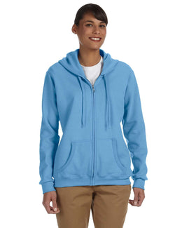 Gildan Ladies Heavy Blend 50/50 Full-Zip Hooded Sweatshirt G186FL | Carolina Blue - Front
