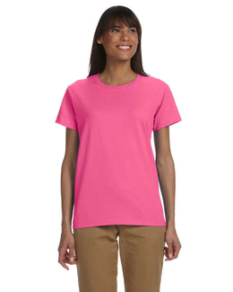 Gildan Ladies Ultra Cotton Heavyweight T-Shirt G200L | Safety Pink - Front