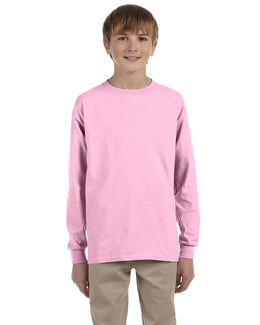 Gildan Youth Ultra Cotton Long Sleeve T-Shirt G240B | Light Pink - Front