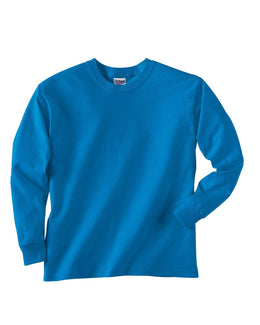 Gildan Youth Ultra Cotton Long Sleeve T-Shirt G240B | Sapphire - Front