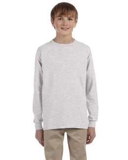 Gildan Youth Ultra Cotton Long Sleeve T-Shirt G240B | Ash Grey - Front