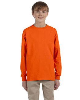 Gildan Youth Ultra Cotton Long Sleeve T-Shirt G240B | Orange - Front