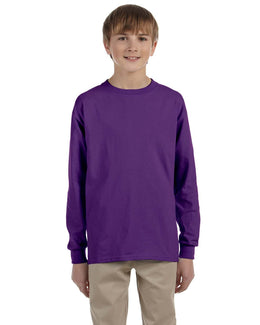 Gildan Youth Ultra Cotton Long Sleeve T-Shirt G240B | Purple - Front
