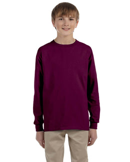 Gildan Youth Ultra Cotton Long Sleeve T-Shirt G240B | Maroon - Front