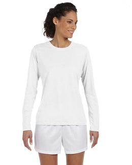 Gildan Ladies 4.5 oz. Performance Long Sleeve T-Shirt G424L | White - Front