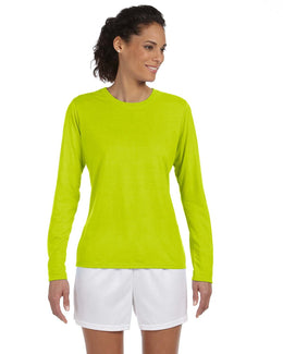 Gildan Ladies 4.5 oz. Performance Long Sleeve T-Shirt G424L | Safety Green - Front