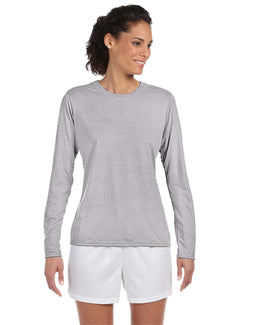 Gildan Ladies 4.5 oz. Performance Long Sleeve T-Shirt G424L | Sport Grey - Front