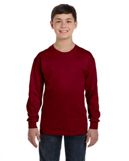 Gildan Youth Heavy Cotton Long Sleeve T-Shirt G540B | Garnet - Front