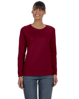Gildan Ladies Long Sleeve 100% Cotton T-Shirt G540L | Garnet - Front