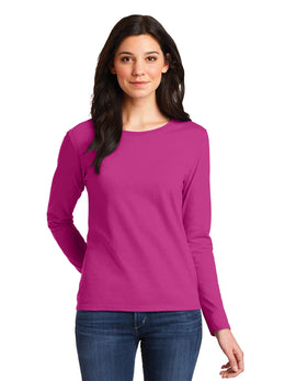 Gildan Ladies Long Sleeve 100% Cotton T-Shirt
