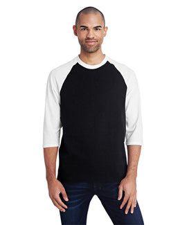 Gildan Heavy Cotton 3/4-Raglan Sleeve T-Shirt G570 | Black/ White - Front