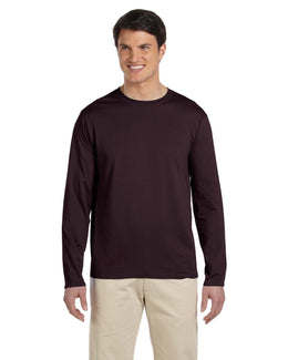 Gildan SoftStyle Long Sleeve T-Shirt G644 | Dark Chocolate - Front