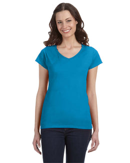Gildan Ladies SoftStyle V-Neck T-Shirt G64VL | Sapphire - Front