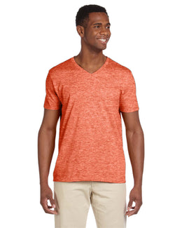 Gildan SoftStyle V-Neck T-Shirt G64V | Heather Orange - Front