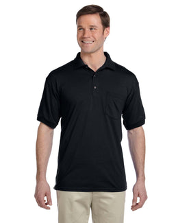 Gildan DryBlend 50/50 Jersey Knit Pocket Polo Shirt G890 | Black - Front