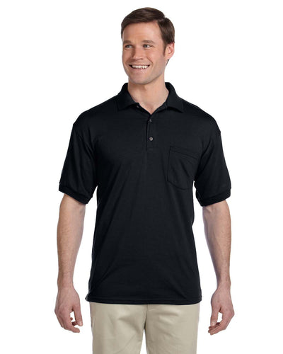 Gildan DryBlend 50/50 Jersey Knit Pocket Polo Shirt G890 | Black - Front