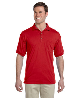 Gildan DryBlend 50/50 Jersey Knit Pocket Polo Shirt G890 | Red - Front