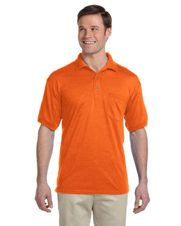 Gildan DryBlend 50/50 Jersey Knit Pocket Polo Shirt G890 | S Orange - Front