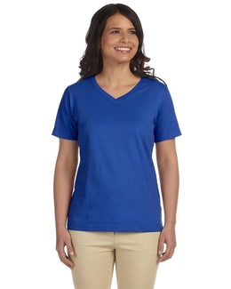 LAT Ladies Combed Cotton V-Neck T-Shirt L-3587 | Royal - Front