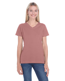 LAT Ladies Combed Cotton V-Neck T-Shirt L-3587 | Mauvelous - Front