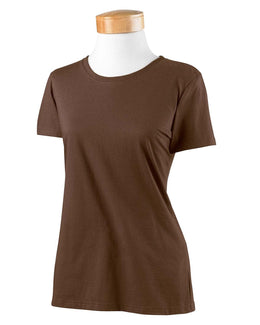 Fruit of the Loom Ladies Heavy Cotton T-Shirt L3930R | Chocolate - Front