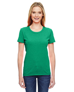 Fruit of the Loom Ladies Heavy Cotton T-Shirt L3930R | Retro Htr Green - Front