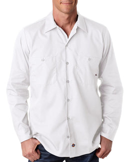 Dickies Industrial Long Sleeve Work Shirt LL535 | White - Front