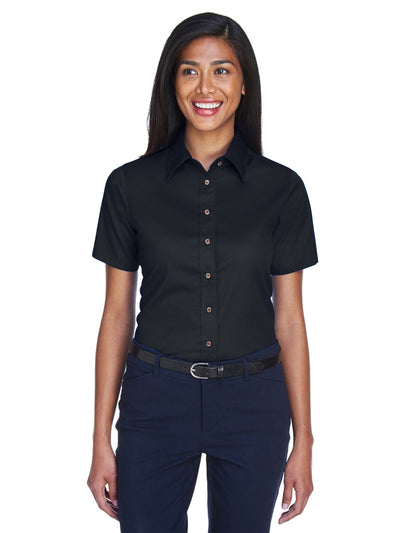 Harriton Ladies Short Sleeve Stain-Release Twill Shirt