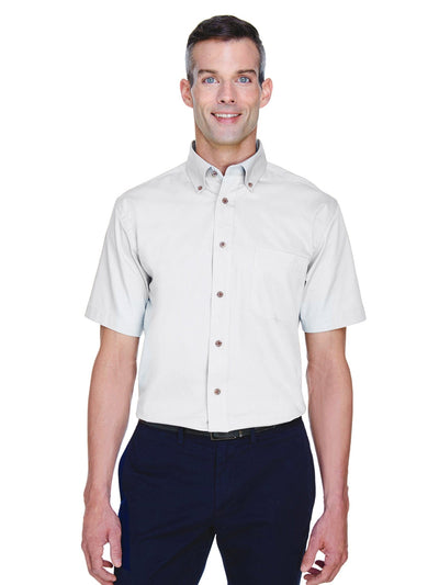Harriton Short Sleeve Stain-Release Twill Shirt