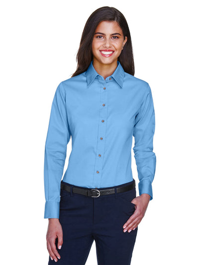 Harriton Ladies Long Sleeve Stain-Release Twill Shirt