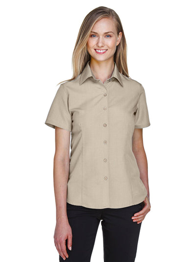 Harriton Ladies Barbados Textured Camp Shirt
