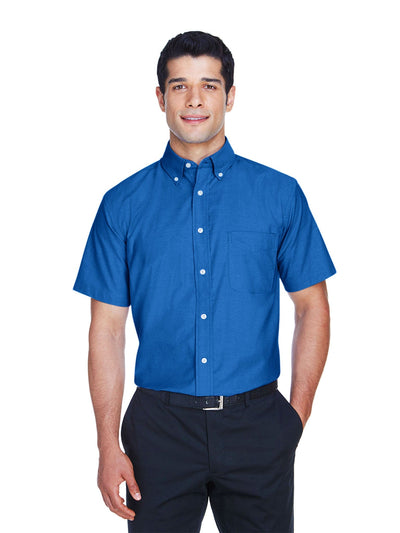 Harriton Mens Short Sleeve Oxford with Stain-Release